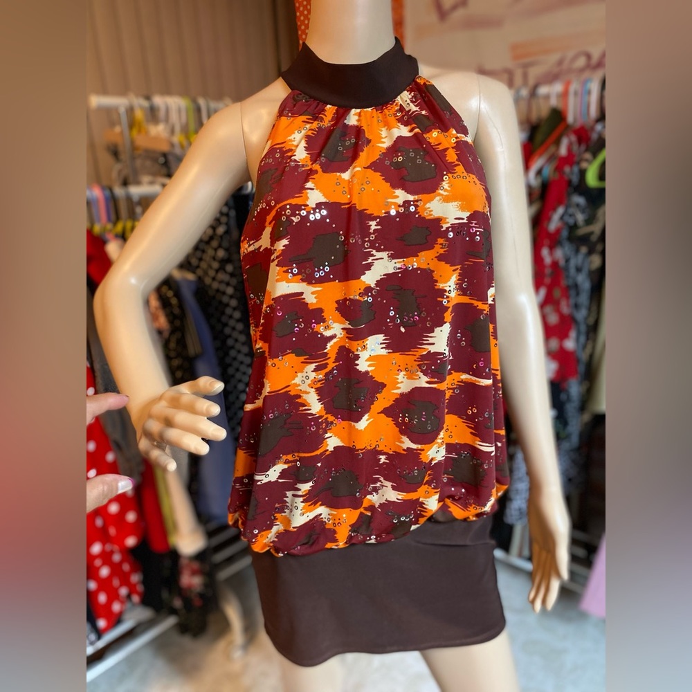 Brown combined dress size L